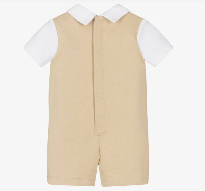 BOSS Baby Boys Beige Cotton Waistcoat Suit Shortie