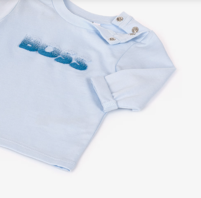 BOSS Baby Boys Pale Blue Cotton Top