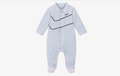 BOSS Baby Boys Pale Blue Velour Babygrow