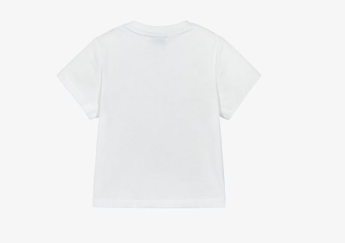 BOSS Baby Boys White Cotton T-Shirt with Repeat Logo