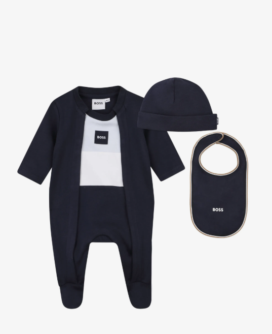 BOSS baby logo-patch babygrow set