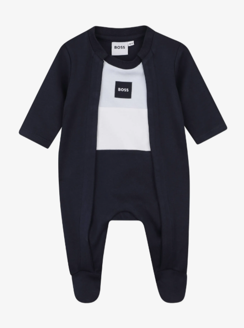 BOSS baby logo-patch babygrow set