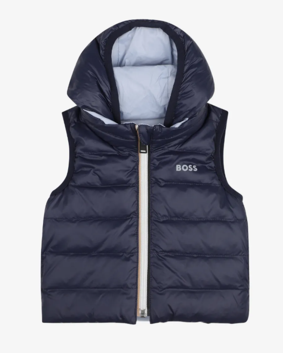 BOSS baby reversible puffer waistcoat