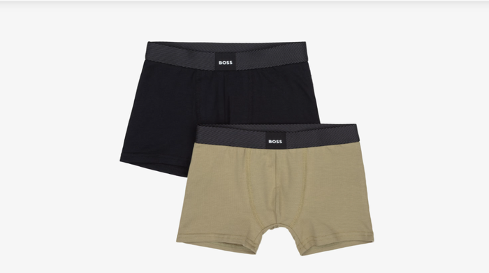 BOSS Boys Beige & Black Cotton Boxer Shorts (2 Pack)