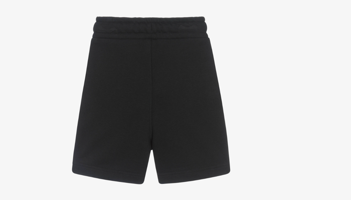 BOSS Boys Black Cotton Jersey Shorts with Patch Logo