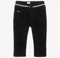 BOSS Boys Black Denim Jeans with Elasticated Waist