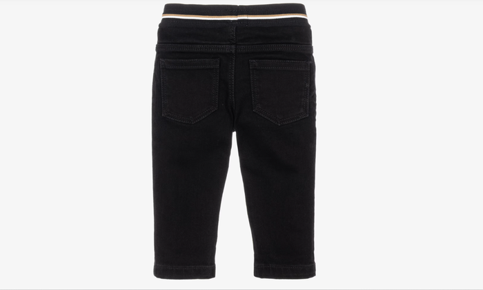 BOSS Boys Black Denim Jeans with Elasticated Waist