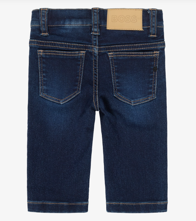 BOSS Boys Dark Blue Regular Fit Stretch Jeans