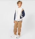 BOSS Boys Ivory Varsity Jacket with Crest Embroidery