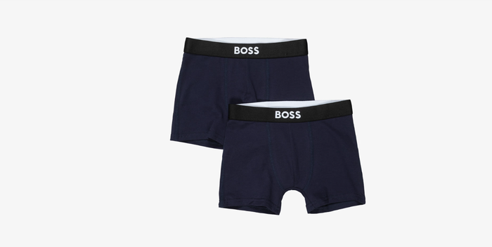 BOSS Boys Navy Blue Boxer Trunks (2 Pack)