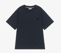 BOSS Boys Navy Blue Cotton T-Shirt with Diamond Pattern
