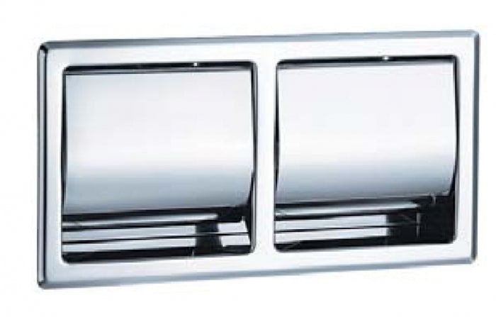 Bradley 5128 Double Toilet Roll Dispenser Recessed with Hoods