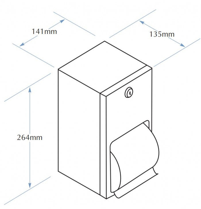 Bradley 5402 Double Toilet Roll Dispenser Lockable