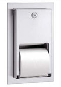 Bradley 5412 Double Toilet Roll Dispenser Recessed Lockable