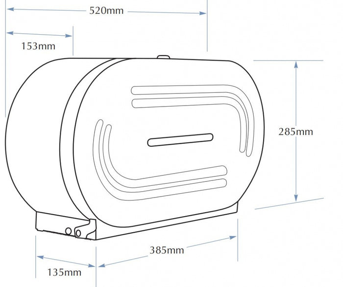 Bradley 5425 Double Jumbo Toilet Roll Dispenser