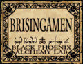 Label for 'Brisingamen' hand blended perfume oil by Black Phoenix Alchemy Lab with decorative border.