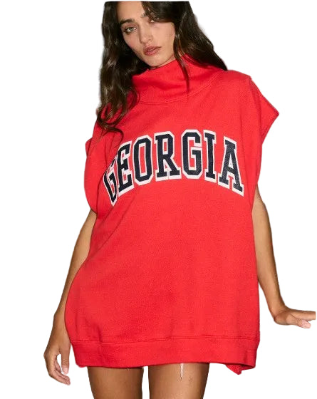 Bucketlist Short Sleeve Mock Neck - University of Georgia