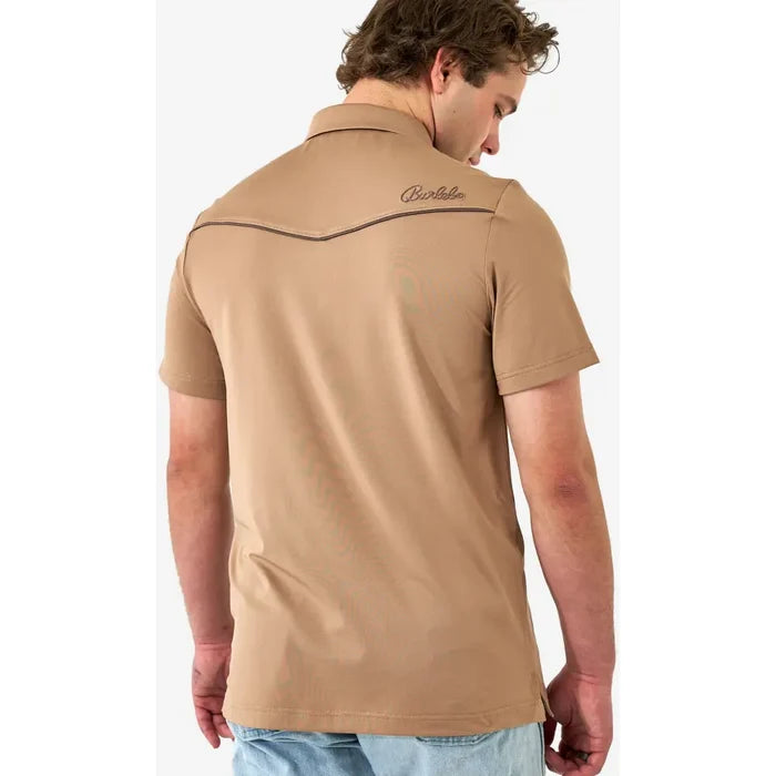 Burlebo Men's Pearl Snap Performance Polo