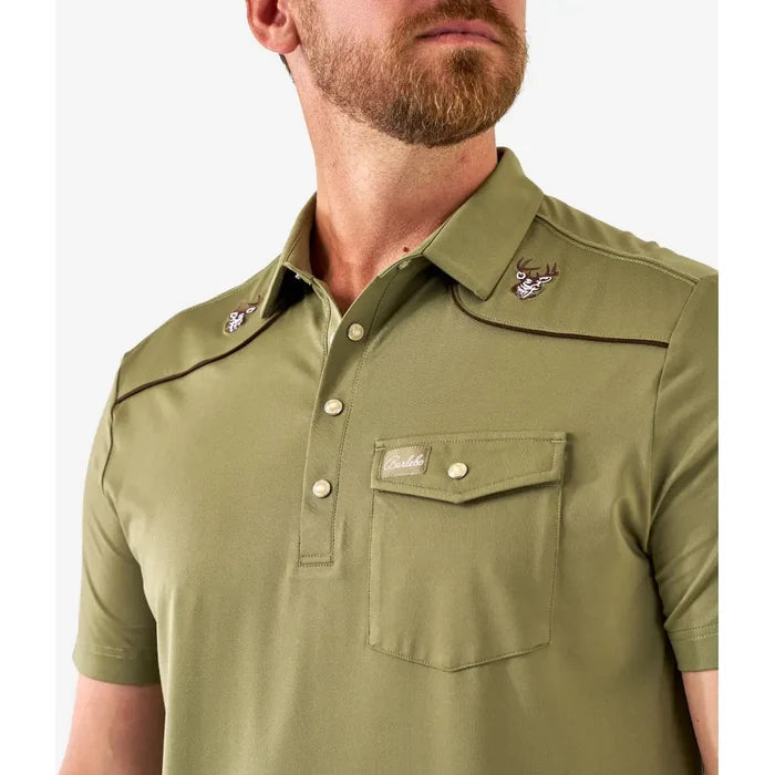 Burlebo Men's Pearl Snap Performance Polo