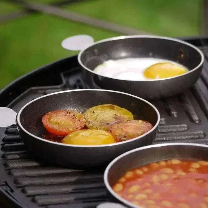 CADAC Tapas Set of 4 green non-stick aluminum pans for outdoor cooking