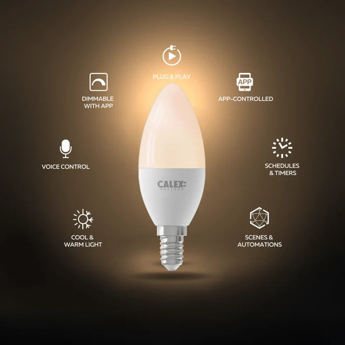 Calex Smart LED Bulb - E14 - B35 - White