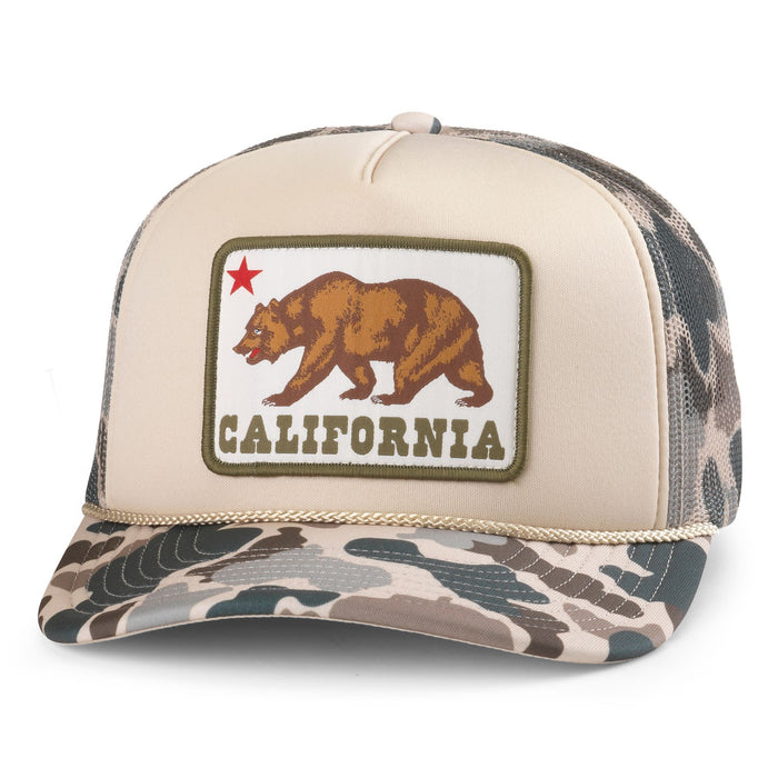 California Trucker Hat Foamy Mallard - Sand Camouflage