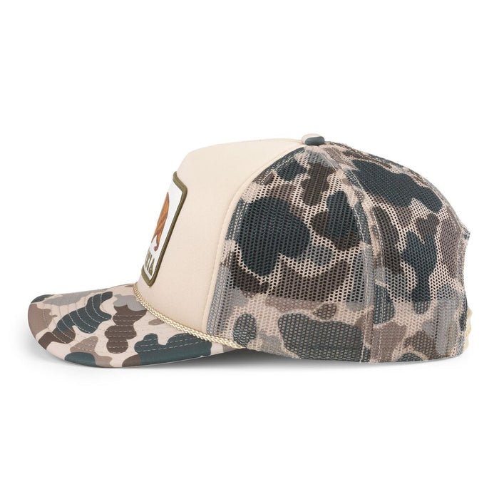 California Trucker Hat Foamy Mallard - Sand Camouflage