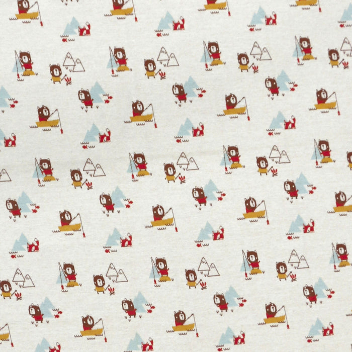Camping Bear & Fox - Jacquard Sweater Knit Baby Blanket (Organic Cotton)