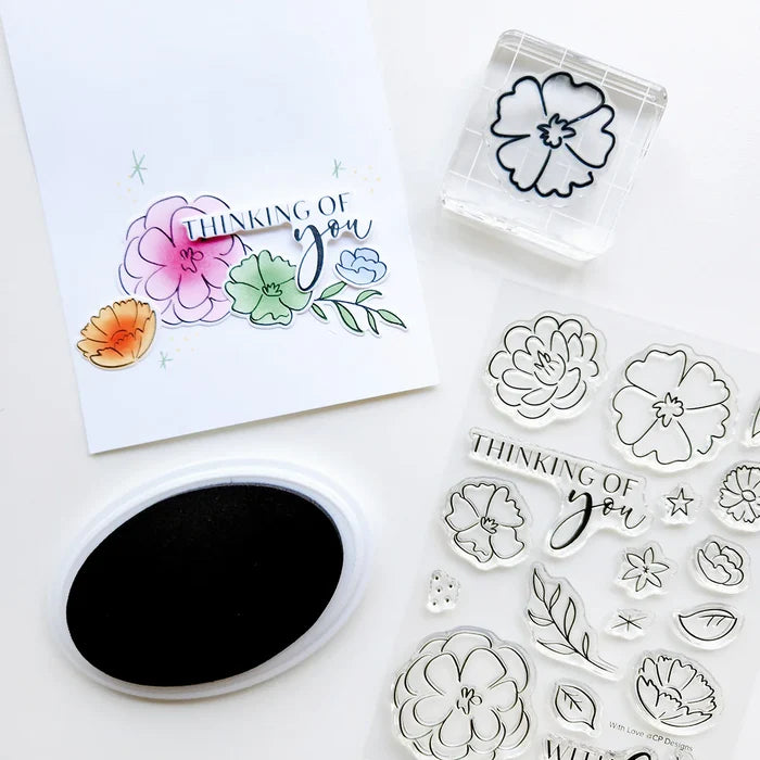 Catherine Pooler - Stamp, Die & Stencil - BUNDLE Set - With Love Floral. Available at Embellish Away located in Bowmanville Ontario Canada. Example by Catherine Pooler Designs.