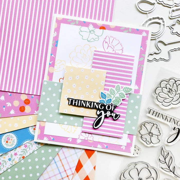 Catherine Pooler - Stamp, Die & Stencil - BUNDLE Set - With Love Floral. Available at Embellish Away located in Bowmanville Ontario Canada. Example by Catherine Pooler Designs.