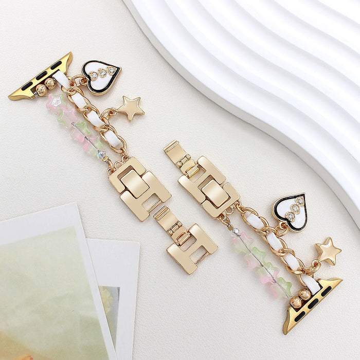 Celestial Crush Charm Steel Bracelet Band For Apple Watch â Made from luxe stainless steel with easy, hand-removable links, it's equal parts elegant and functional â perfect for date nights, starry...