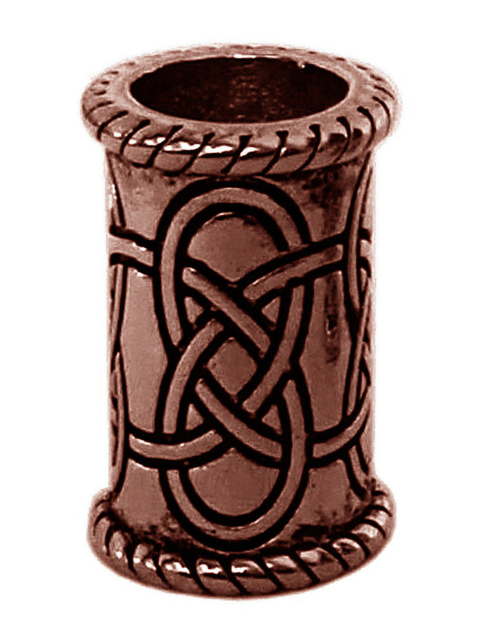 Celtic knot hair bead in oxidized copper finish