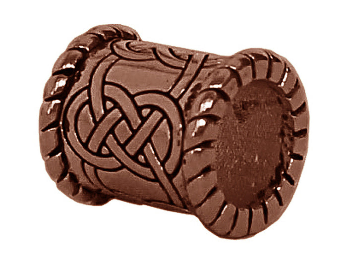 Celtic Strength Hair Bead - Wide Copper Viking Braid Accessory side view