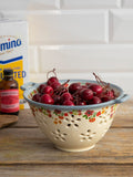 Ceramic Berry Colander - Cream Floral-view 1