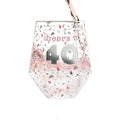 CHEERS TO 40 16 OZ GEOMETRIC GLASS