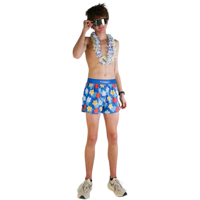 ChicknLegs Men's Hawaiian Half Split Shorts 4"