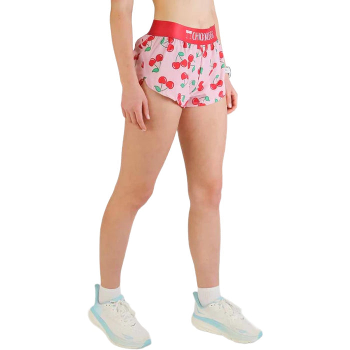 ChicknLegs Women's Cherries Split Shorts 1.5"
