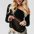 Chocolate Suede Westlyn Woven Bum Bag