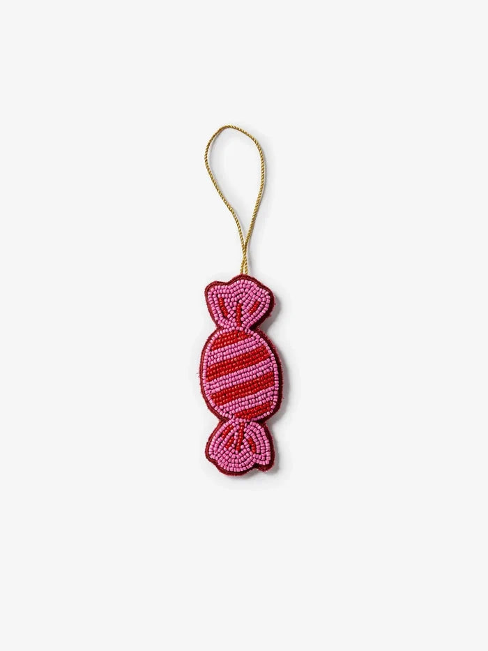 Christmas Decoration Bon Bon in Pink Beaded by Bonnie and Neil