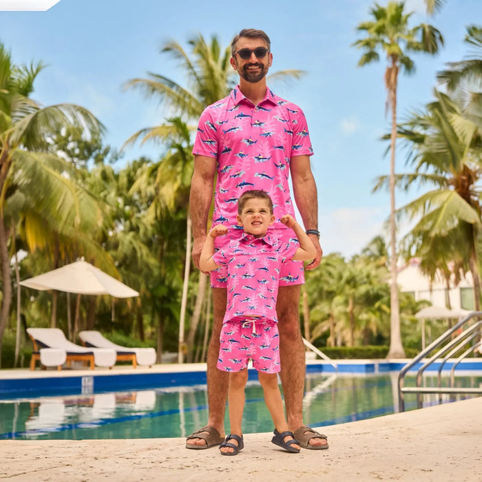 Chubbies Lil Great Pink Shark Polo