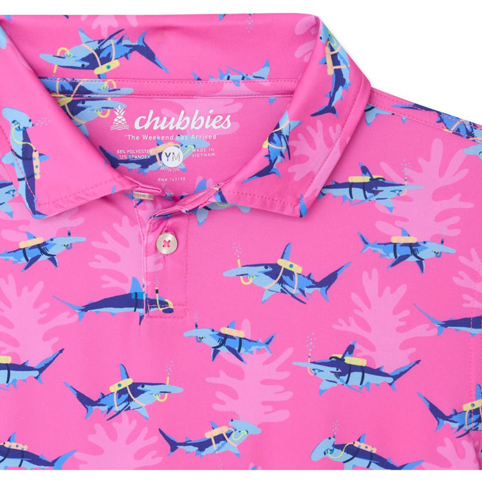 Chubbies Youth The Great Pink Shark Polo