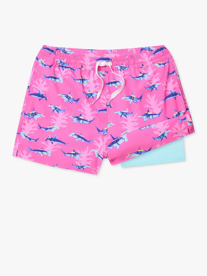 Chubbies Youth The Great Pink Sharks Swim Trunks