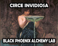 Artistic depiction of a woman holding a bowl with 'Circe Invidiosa' and 'Black Phoenix Alchemy Lab' text.