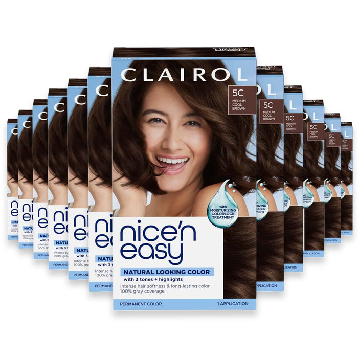 Clairol Nice’n Easy, 5C Medium Cool Brown - 12 Pack