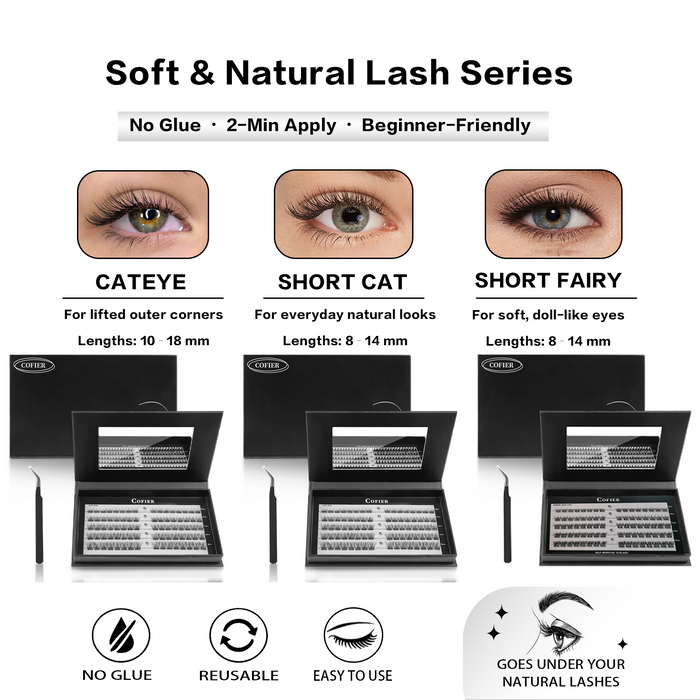COFIER Glue-Free Lash Bundle Set