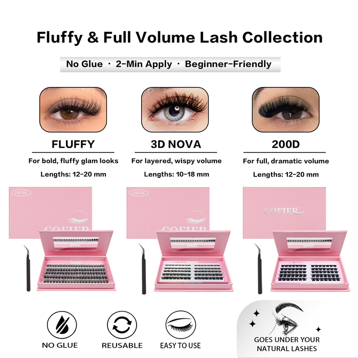 COFIER Glue-Free Lash Bundle Set