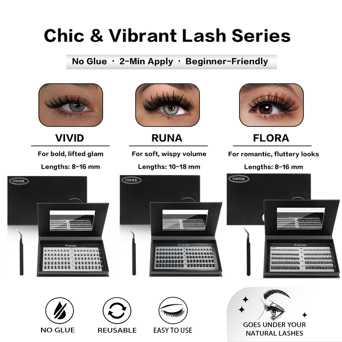 COFIER Glue-Free Lash Bundle Set