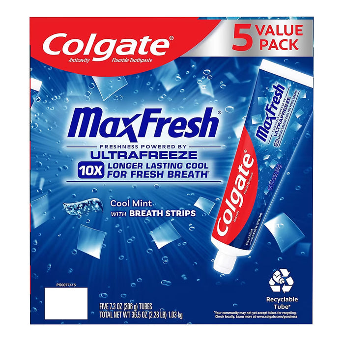 Colgate Max Fresh Cool Mint Toothpaste - 6.3oz - 5 Pack