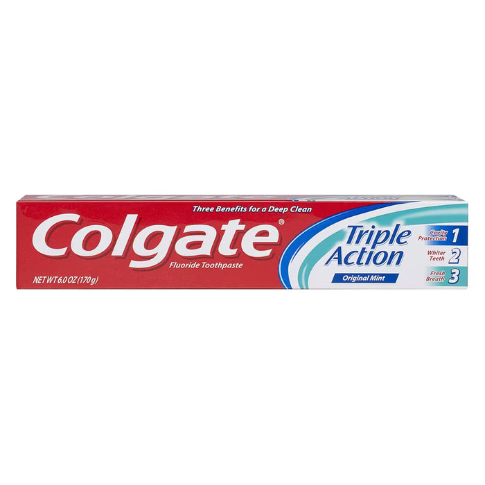 Colgate Triple Action Toothpaste, Original Mint - 6 oz - 24 Pack