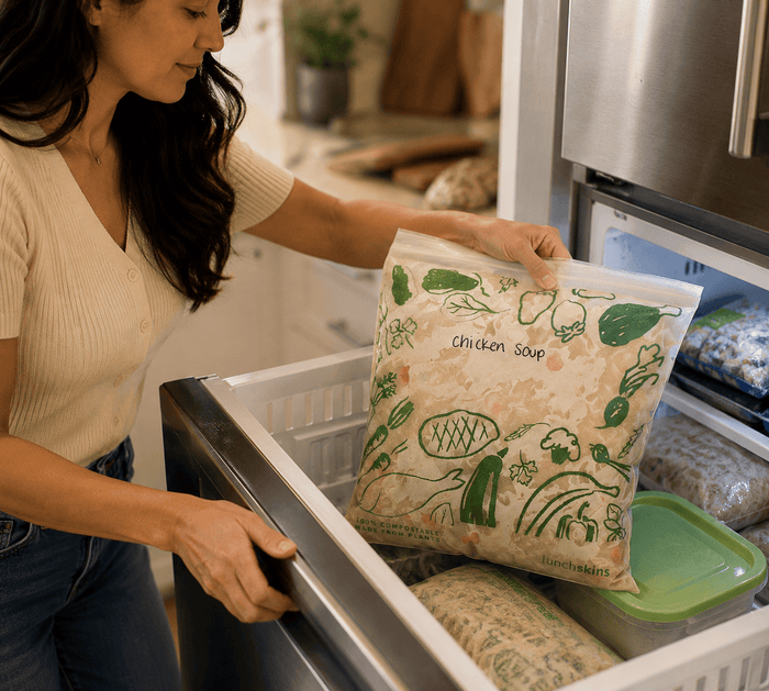 Lunchskins Compostable Gallon Storage Bags – Freezer-Safe Resealable Zip Bags